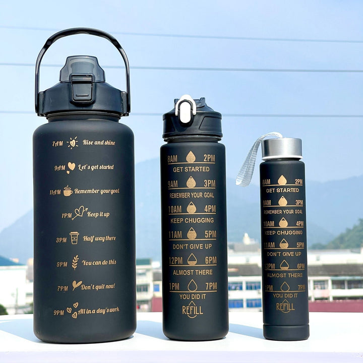 Unisex Motivating Water Bottle with Time Markings Bowlift
