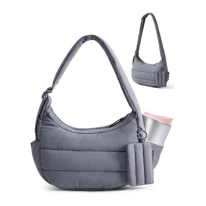Practical shoulder bag with insulating properties and drink compartment Bowlift