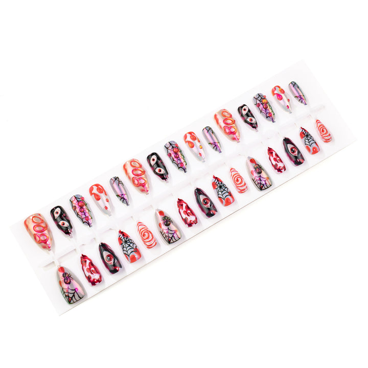 Spooky Gothic Themed Press-On Nail Art Set