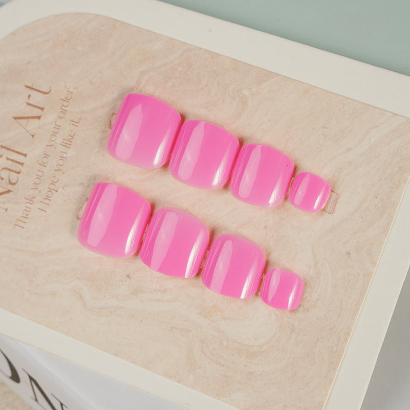 Glossy Square Press-On Toenail Set Bowlift