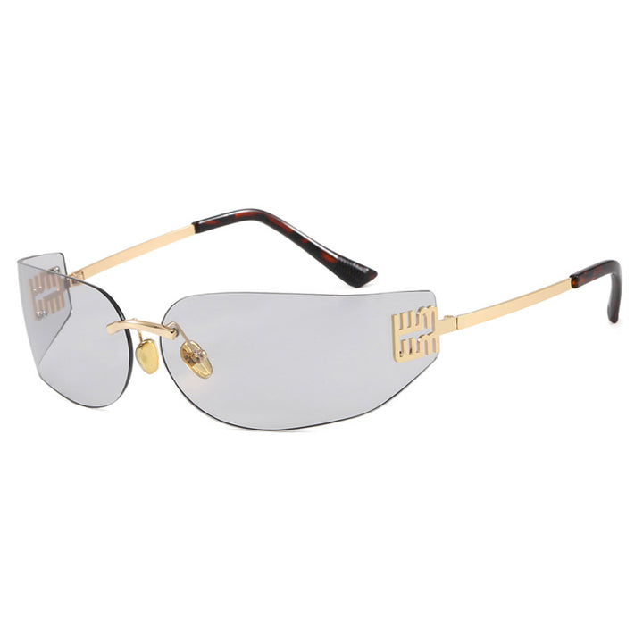 Women's futuristic designer sunglasses with unusual frame and UV protection Bowlift