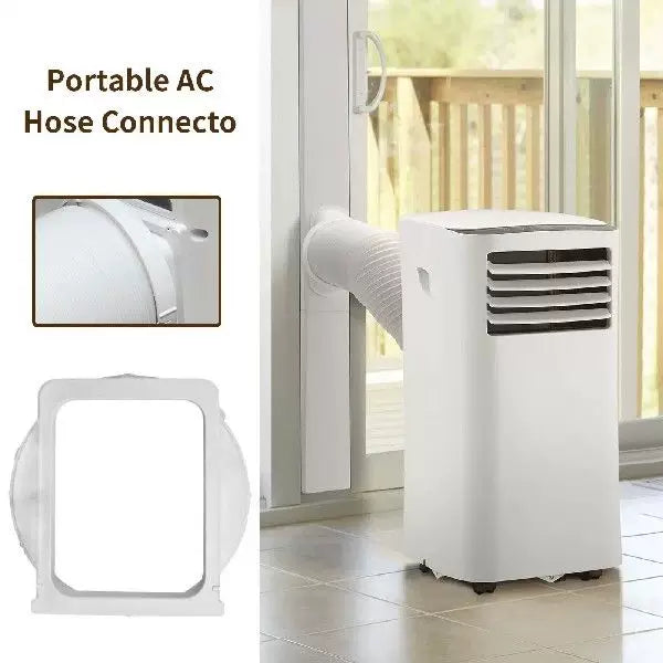 Unisex one size universal window fan adapter with circular exhaust collar and quick-release flange for portable air conditioners Bowlift