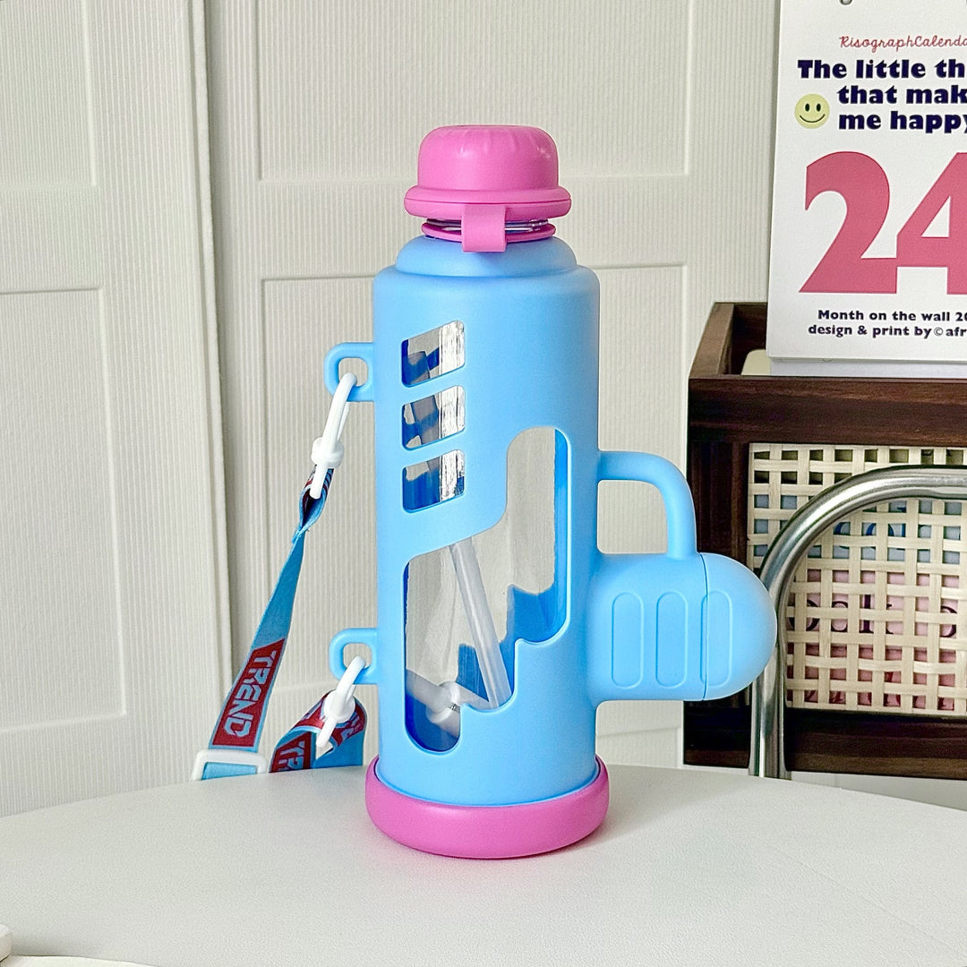 Women Trendy Water Bottle with Innovative Design and Practical Carry Handle Bowlift