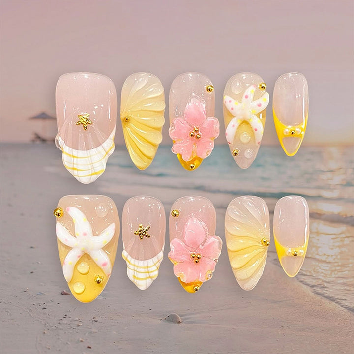 Artful nail set with floral accents Bowlift