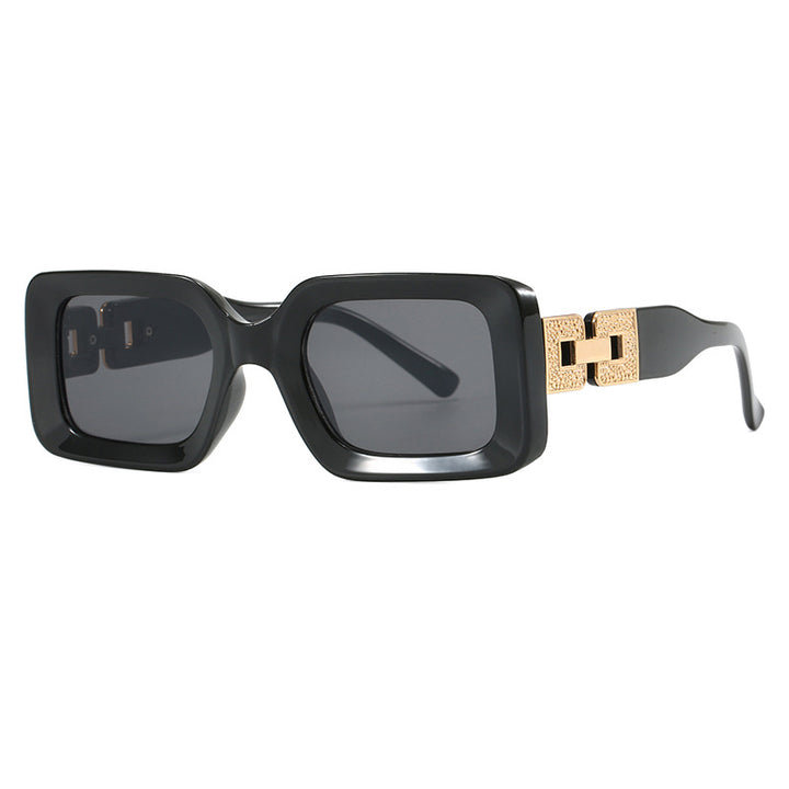 Women’s fashionable sunglasses in elegant square design with luxurious golden accents Bowlift