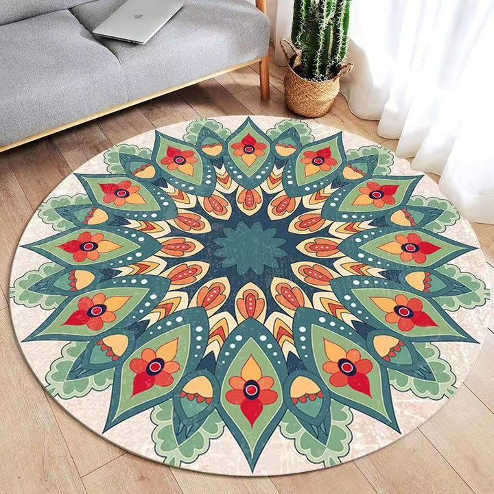 Circular Vintage Floral Area Rug Bowlift