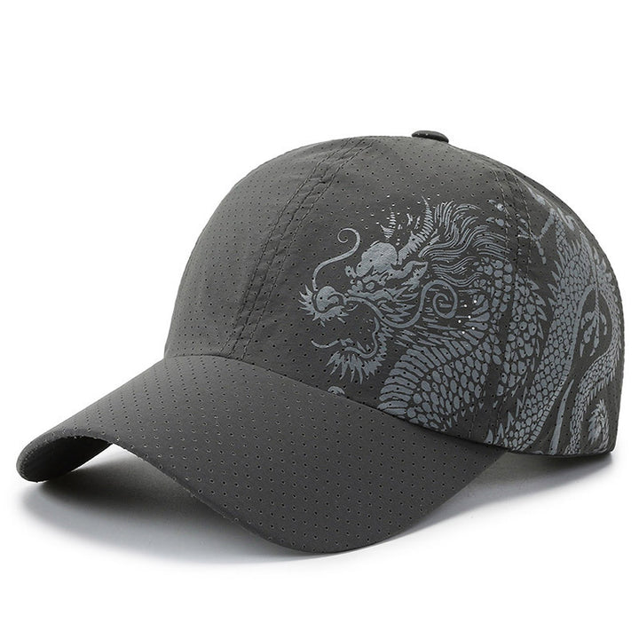 Men's Sports Cap with Dragon Pattern Bowlift