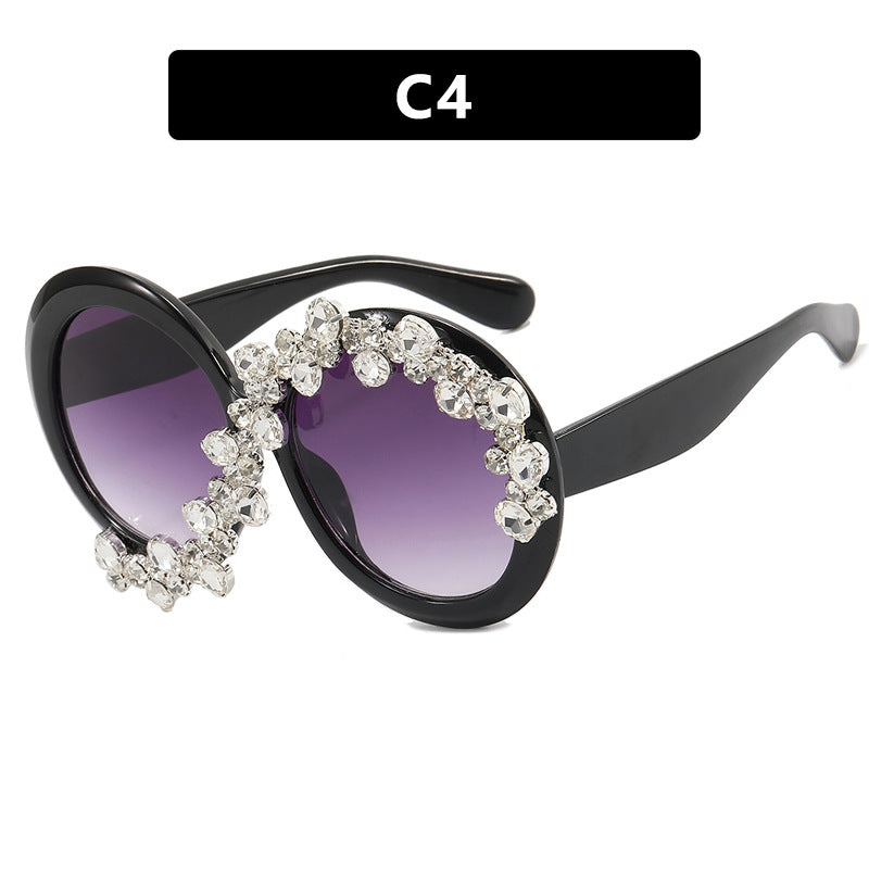 Ladies Glamorous Sunglasses with Rhinestone Applications Bowlift