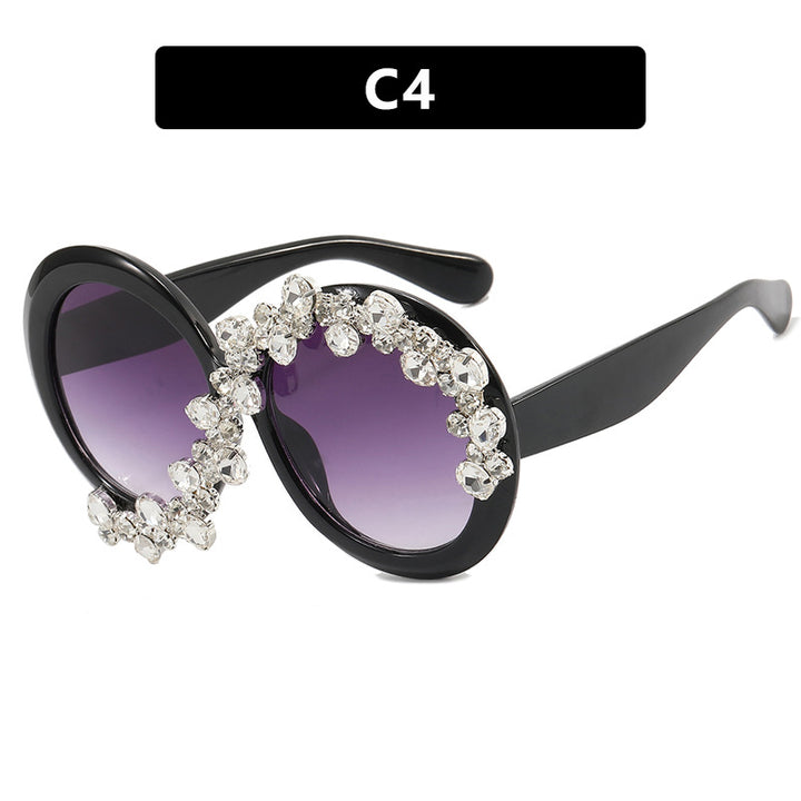 Ladies Glamorous Sunglasses with Rhinestone Applications Bowlift