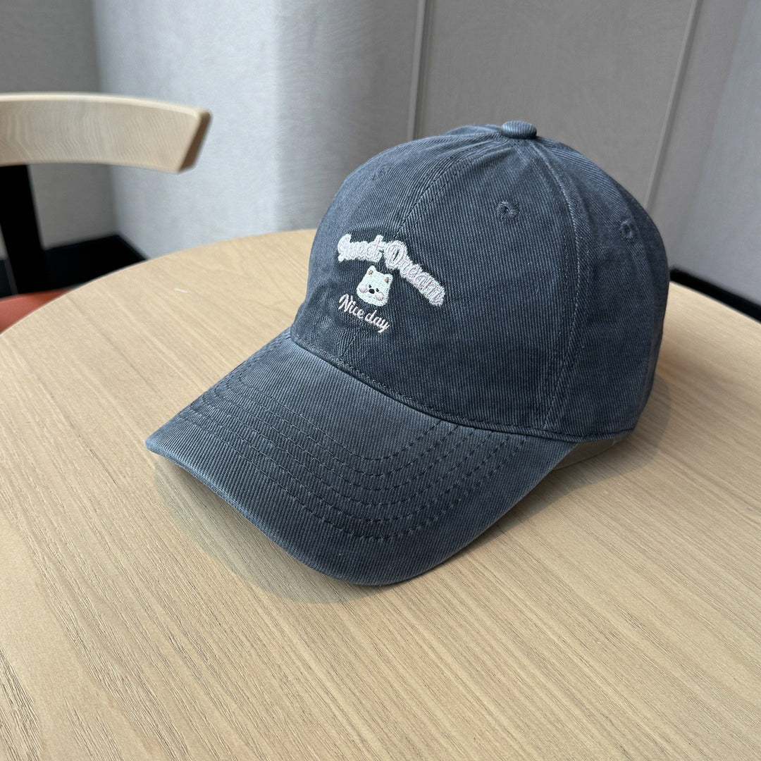 Women's Playful Embroidered Cap Bowlift