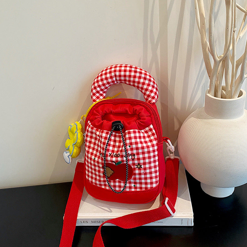 Playful Gingham Print Mini Backpack Bowlift