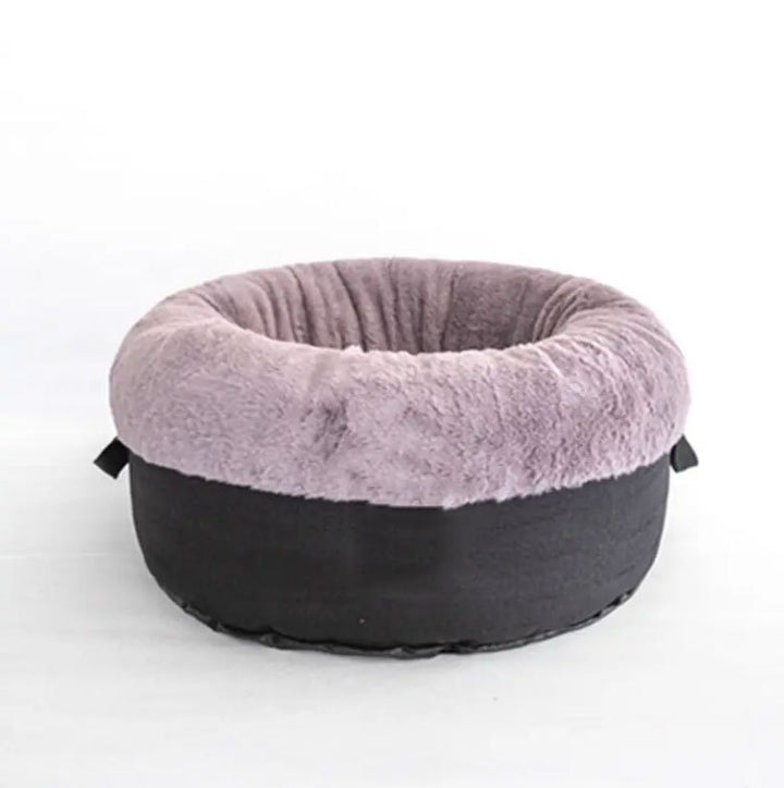 Cozy Round Fleece-Lined Dog Bed