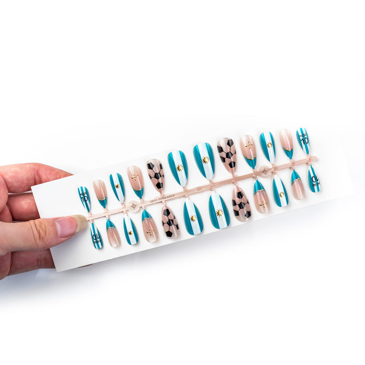 Glamorous Sporty Artificial Nail Set Bowlift