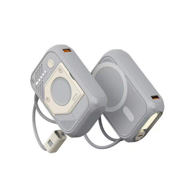 Multifunctional power bank with LED light and integrated charging cable Bowlift