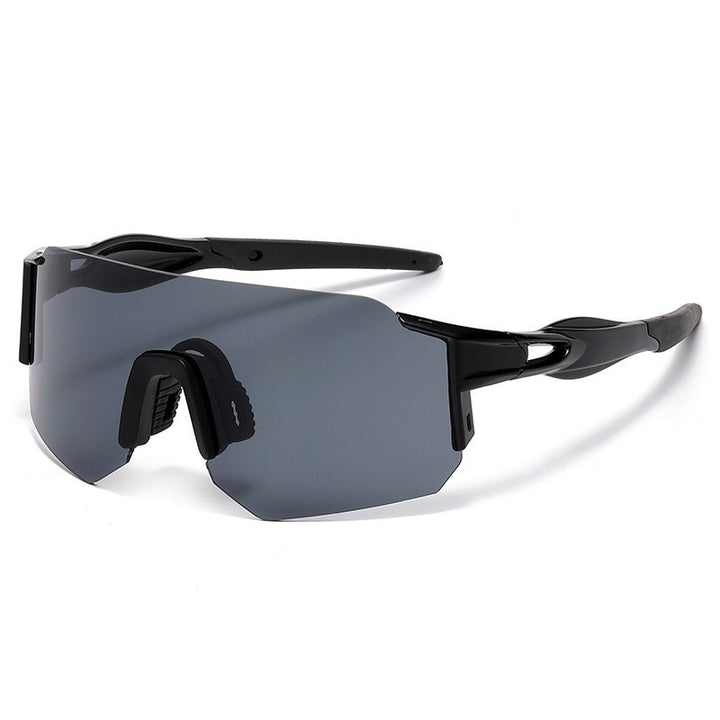 Unisex nan Wraparound sports sunglasses with mirrored one-piece visor and flexible plastic temple Bowlift