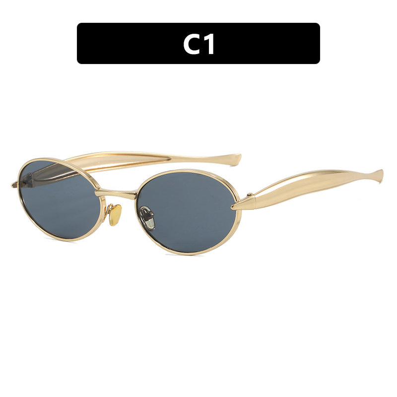 Women's fashionable sunglasses with oval frame and sparkling details Bowlift