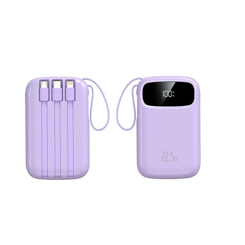 Power bank with integrated charging cable and digital display Bowlift