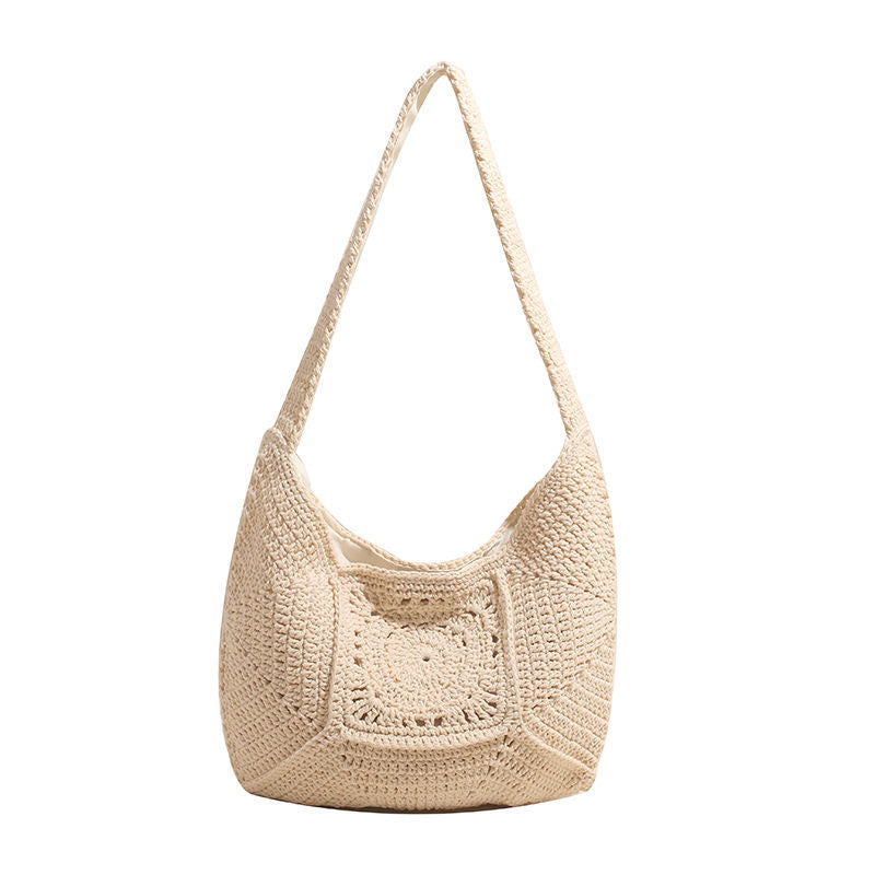 Hand-knotted shoulder bag with unique pattern Bowlift