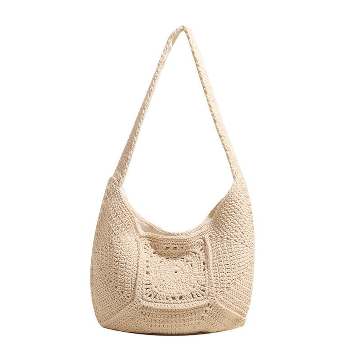 Hand-knotted shoulder bag with unique pattern Bowlift