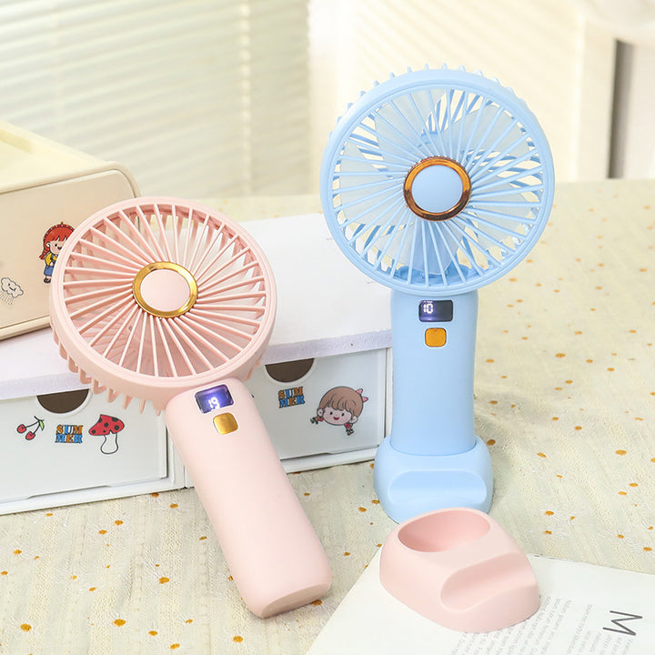 Ladies portable battery fan with digital speed display Bowlift
