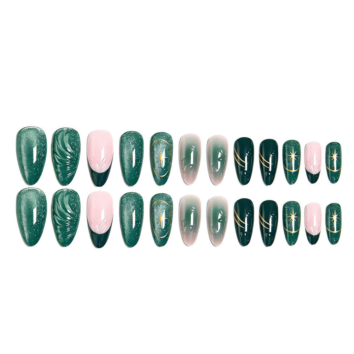 Artificial nails with luxurious metallic and glitter details Bowlift