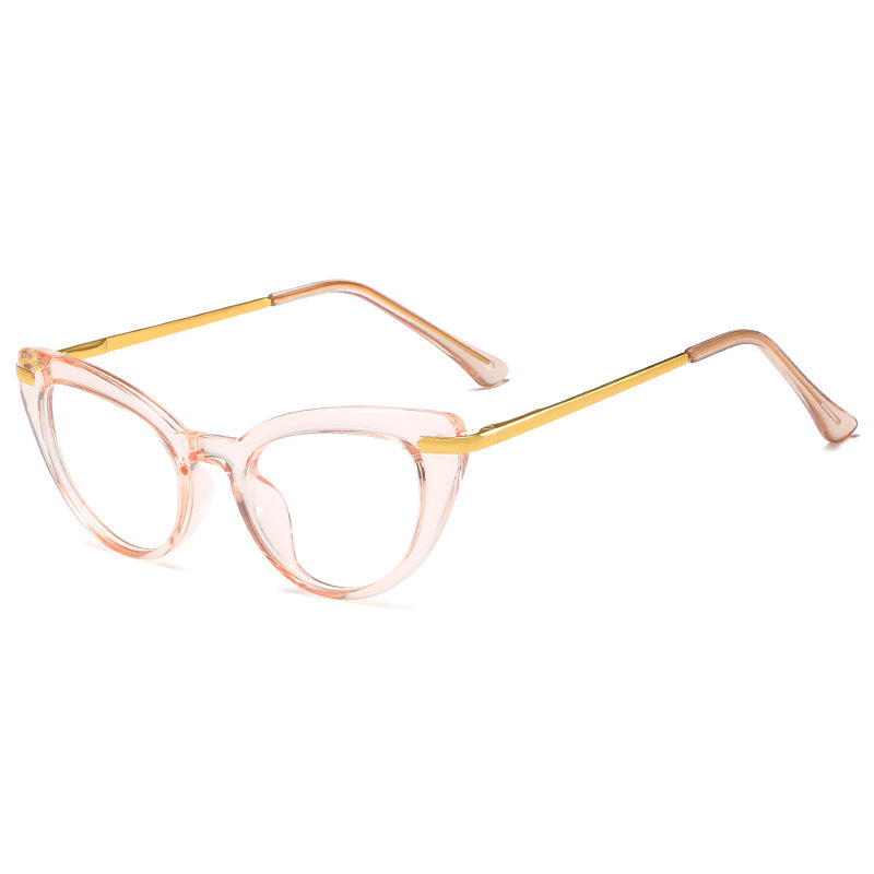 Women's Cat-Eye Sunglasses with Shiny Metal Frame Bowlift