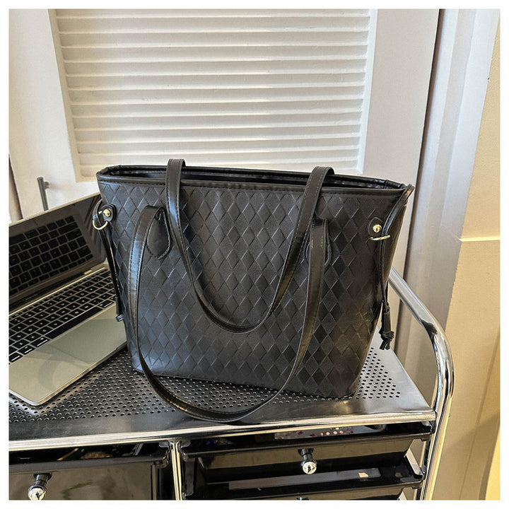 Quilted Pattern Handheld Tote Bag Bowlift