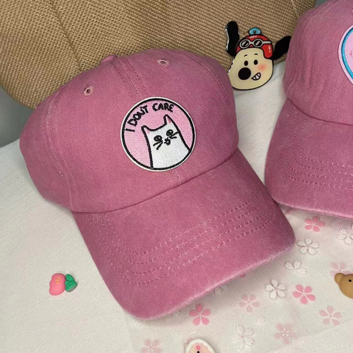 Women's Embroidered Inspirational Cat Baseball Cap Bowlift