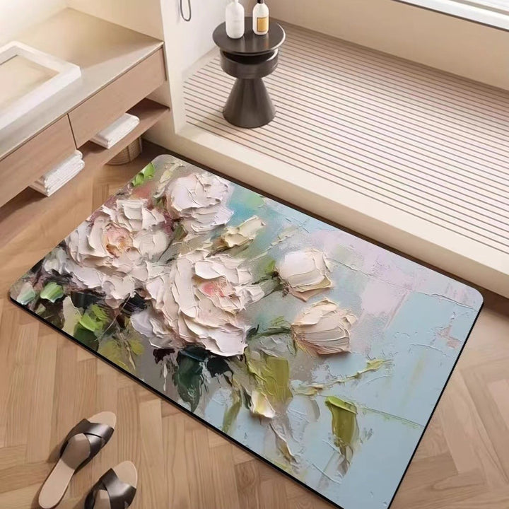 Luxury Textured Floral Bath Mat Bowlift