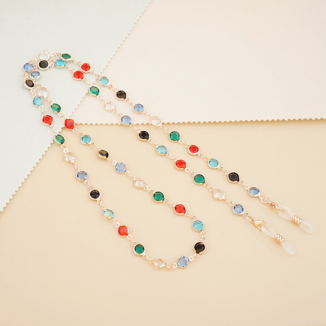 Gemstone-Accented Eyewear Chain Bowlift
