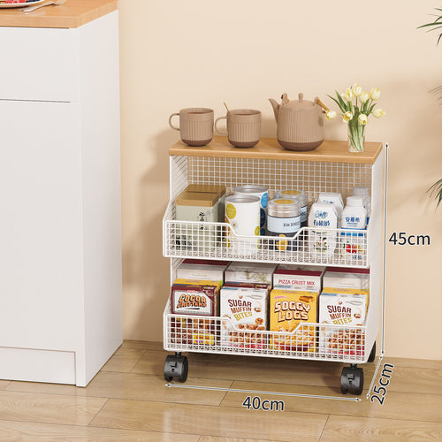Multi-Tiered Rolling Kitchen Storage Rack Bowlift