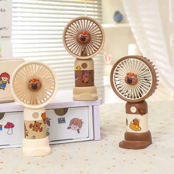 Unisex nan portable rechargeable mini table fan with LED mood light, silent motor, and USB charging function Bowlift