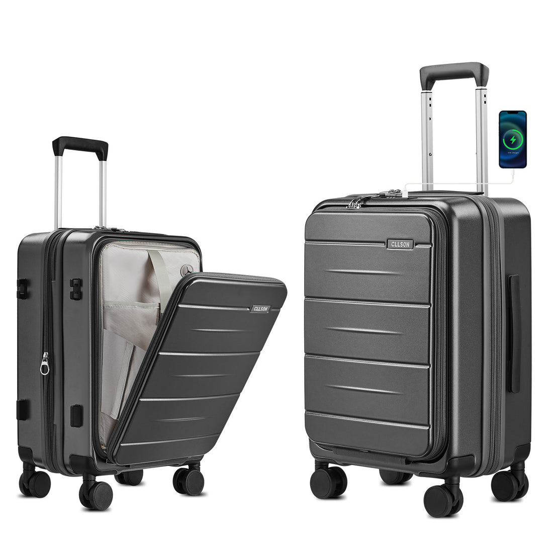 Unisex Multi-Functional Hard Shell Trolley Suitcase Bowlift