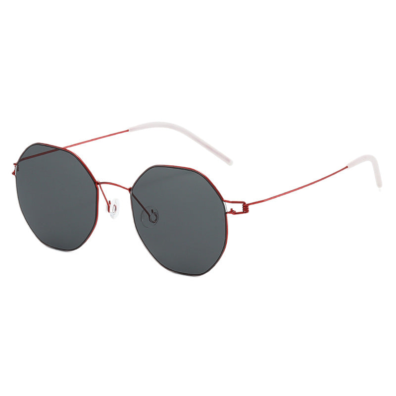 Women's geometric sunglasses with high-quality metal frame and mirrored lenses Bowlift