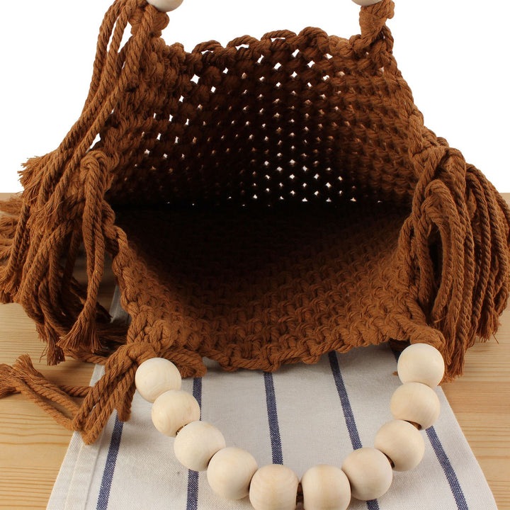 Creative crochet handbag with decorative fringes Bowlift