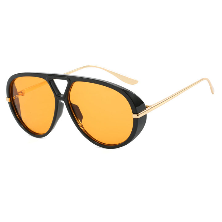 Women's oversized sunglasses with elegant plastic frame and mirrored lenses Bowlift