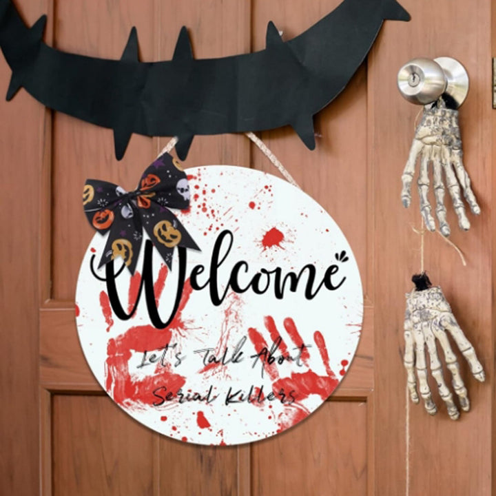 Halloween-Themed Decorative Welcome Sign