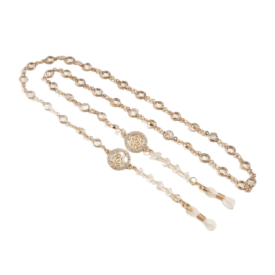 Glamorous Crystal-Embellished Eyewear Chain Bowlift