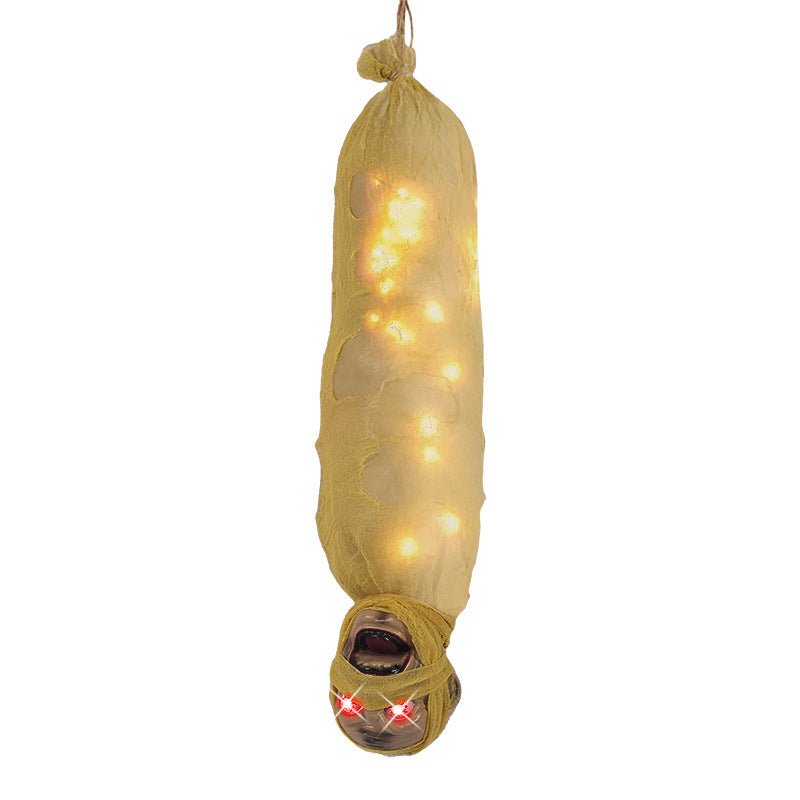 Creepy Illuminated Hanging Mummy Decoration Bowlift