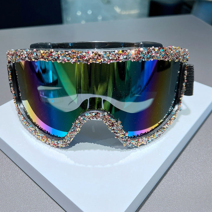 Women's skiing goggles with sparkling crystal decoration Bowlift