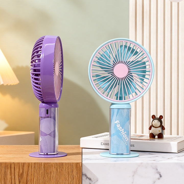 Women portable hand fan with flexible tilt mechanism and stylish heart design Bowlift
