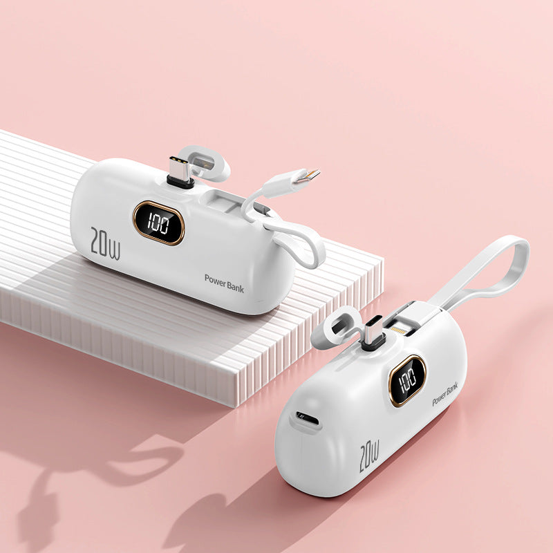 Power bank with integrated charging cable Bowlift