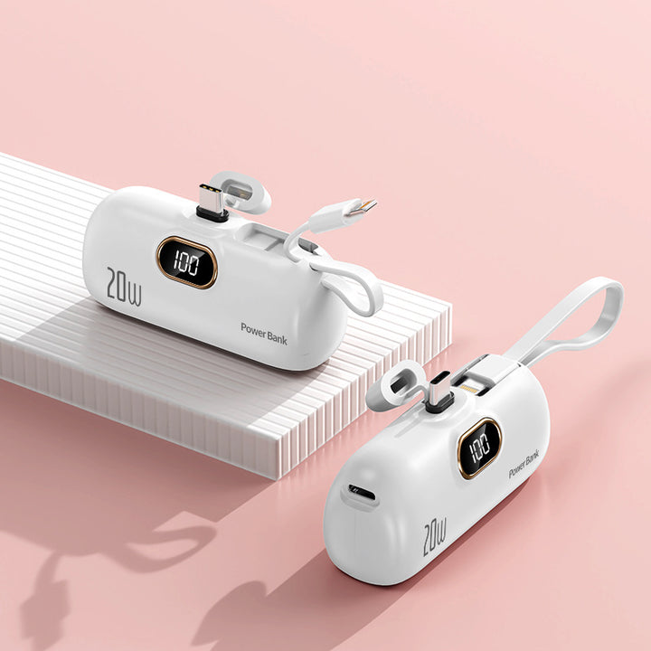 Power bank with integrated charging cable Bowlift