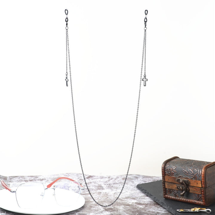 Dual Cross Pendant Eyewear Chain Bowlift
