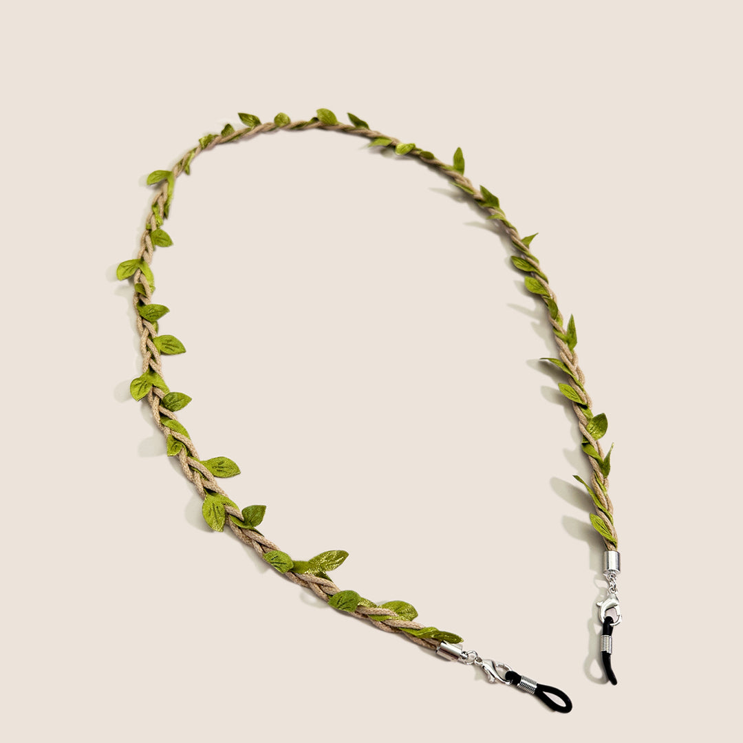 Decorative Leaf-Accented Eyewear Chain Bowlift
