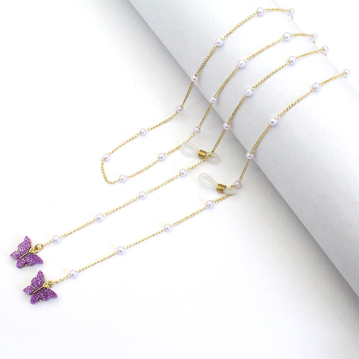 Butterfly-Embellished Eyewear Chain Bowlift