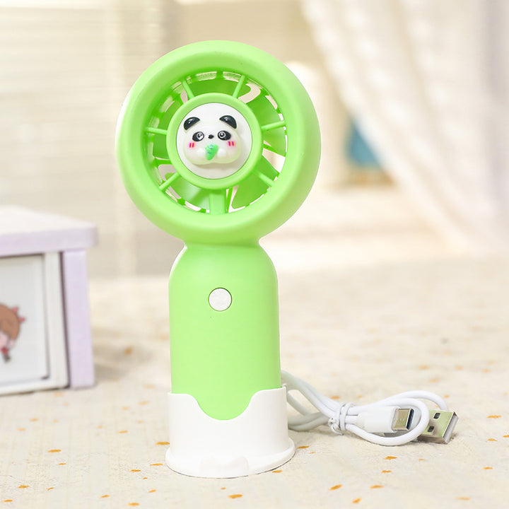 Women Portable Hand Fan with Cute Bear Design Bowlift