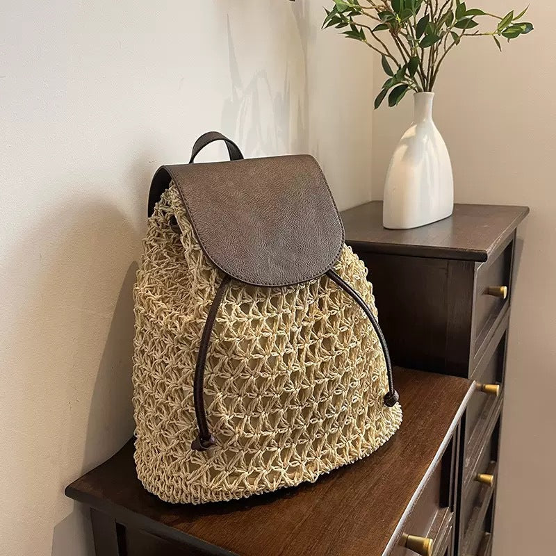 Handcrafted Backpack Made of Woven Natural Material Bowlift