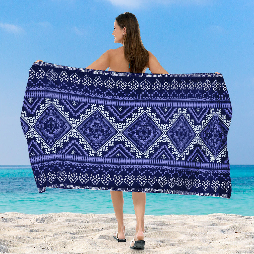 Beach blanket with exclusive geometric tribal design Bowlift