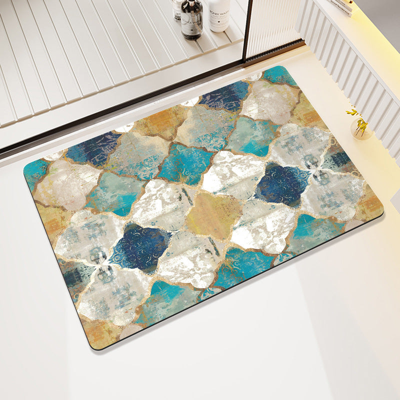 Abstract Geometric Pattern Bath Mat Bowlift